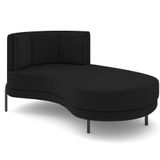 Chaise Longue Divã 164cm Braço Direito Logus D06 Veludo Preto - Mpozenato
