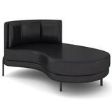 Chaise Longue Divã 164cm Braço Direito Logus D06 Sintético Preto - Mpozenato