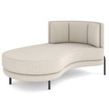 Chaise Longue Divã 164cm Braço Esquerdo Logus D06 Bouclê Bege - Mpozenato
