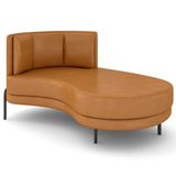 Chaise Longue Divã 164cm Braço Direito Logus D06 Sintético Caramelo - Mpozenato