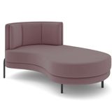 Chaise Longue Divã 164cm Braço Direito Logus D06 Veludo Rosê - Mpozenato