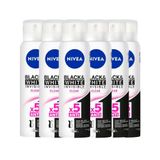 Kit Desodorante Aerosol Nivea Invisible Black &amp; White Clear 150ml - 6 Unidades