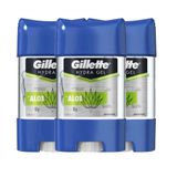 Kit Desodorante Gel Antitranspirante Gillette Hydra Gel Aloe 82g - 3 Unidades