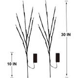 2 Luzes De Ramificação Led De Embalagem Bateria Alimentada Por Luzes Decorativas Corda Ramo Iluminado De Galho De Galho De Salgueiro Para