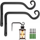 2 Pack Wall Hook Hanging Plant Bracket 6 Inch Hanger Wall Planter Hooks Iron Wall Mount Rustic Home Decor Para Flower Pot Bird Feeder Wind C