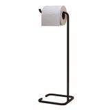 Porta Papel Higiênico De Chão Luxe Em Aço D09 Preto - Mpozenato