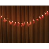 20 Led Pink Feather String Lights Wedding Party Home Garden Bedroom Outdoor Indoor Wall Decorações Branco Quente  7.2 Pés