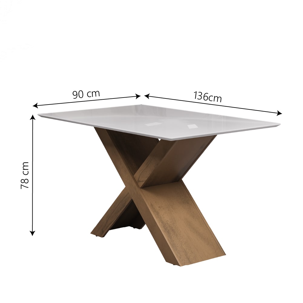 Conjunto De Mesa Sala De Jantar Tampo Com Vidro Grécia 4 Cadeiras Nova ...