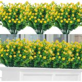 20 Pacotes De Flores Artificiais Ao Ar Livre Uv Resistente Falso Boxwood Vegetaery Shrubs Faux Plastic Plants Decor Para Indoor Outside Hang