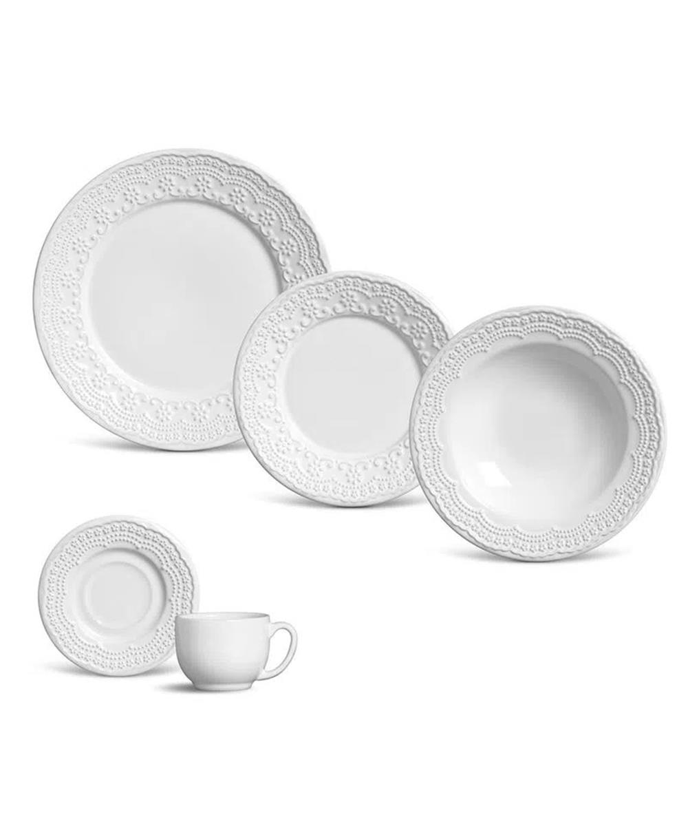 Aparelho De Jantar 20 Peças Porto Brasil Madeleine Branco