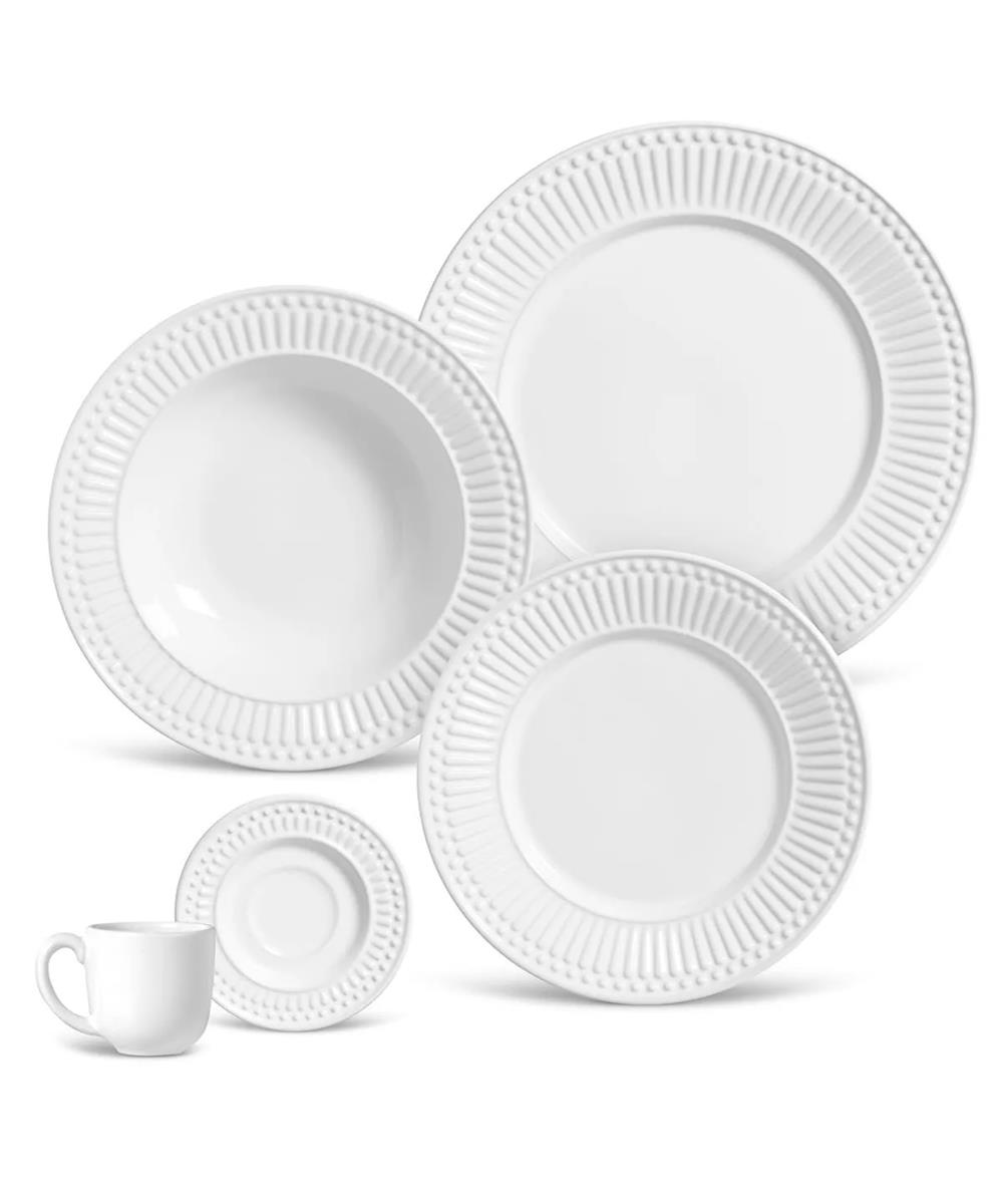 Aparelho De Jantar 20 Peças Porto Brasil Roma Branco