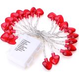 Decorações De Luzes De Corda Do Dia Dos Namorados - 82 Pés /25m 20 Modos Flash Em Forma De Coração Vermelho 8 Flash Bateria Operado Twinkl