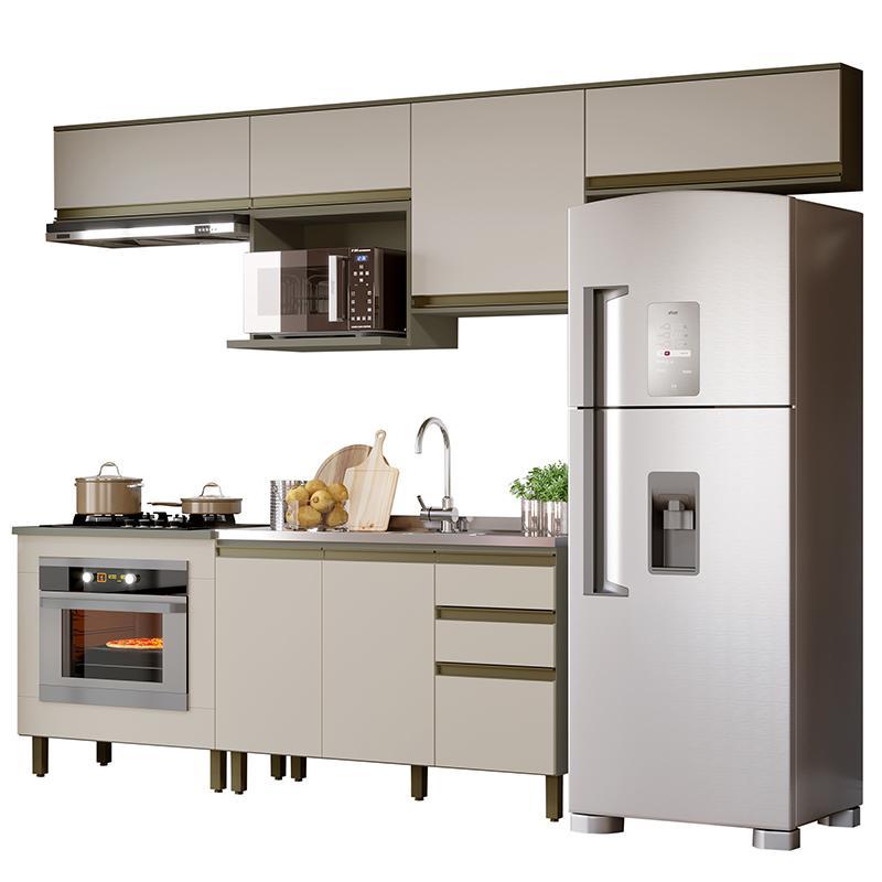 Cozinha Modulada Connect 7 Peças Duna/cristal Com Balcão Forno - Móveis Henn