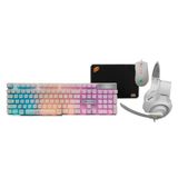 Kit Gamer OEX Tm306 Thunder 4 Em 1 Teclado + Headset + Mouse + Mousepad Branco