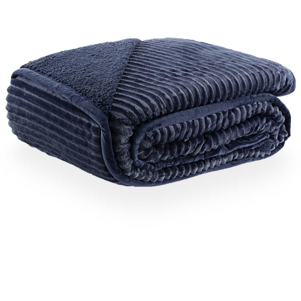 Cobertor Casal 400g Sherpa Flannel Blanket Lugano - Kacyumara Marinho/3536