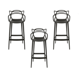 Conjunto C/3 Banqueta Allegra Alta Master Preta Cozinha Americana Balcão Polipropileno