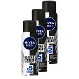 Desodorante Antitranspirante Aerosol Nivea Men Invisible Black &amp; White 150ml | Kit Com Três Unidades