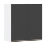 Armário Perola 70cm 2 Portas Branco Polar C/preto Txt