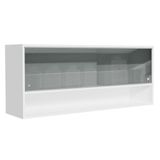 Armário Aéreo 120cm 2 Portas Correr Vidro Neutral 1 Nicho Branco Para Cozinhas Glamy, Lux E Reims Madesa