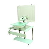 Gabinete de Vidro 60cm Inox com Cuba Retangular Branco