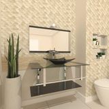 Gabinete de Vidro 90cm Inox com Cuba Retangular Preto