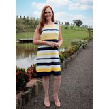 Vestido Regata Listrado Amarelo | Pau A Pique Amarelo - Xl