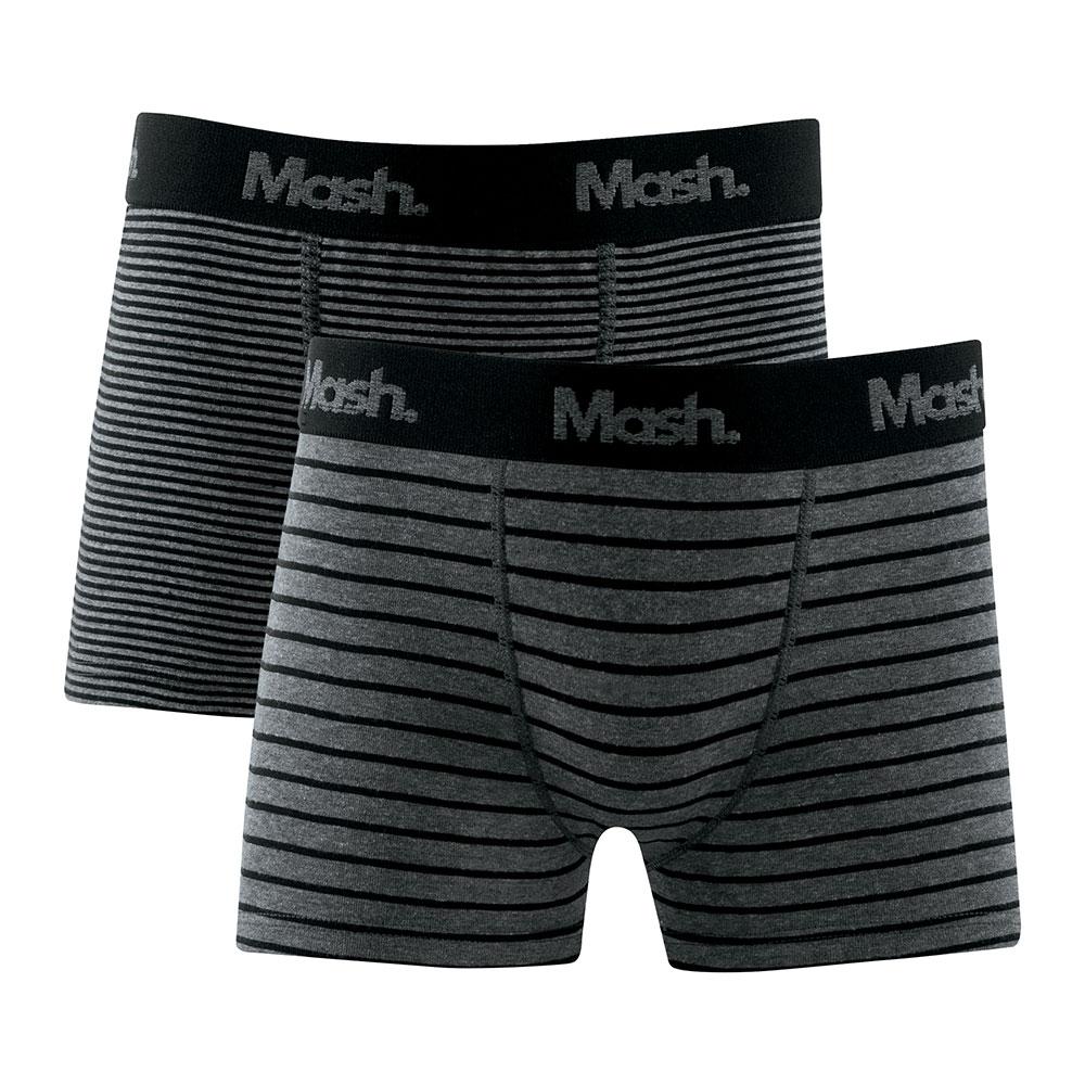 Kit 2 Cuecas Mash Infantil Boxer Cotton Listras - Preto - Gg