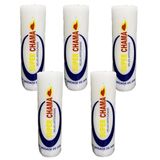 Vela 7 Dias Super Chama Branca 240 Gramas - 5 Unidade