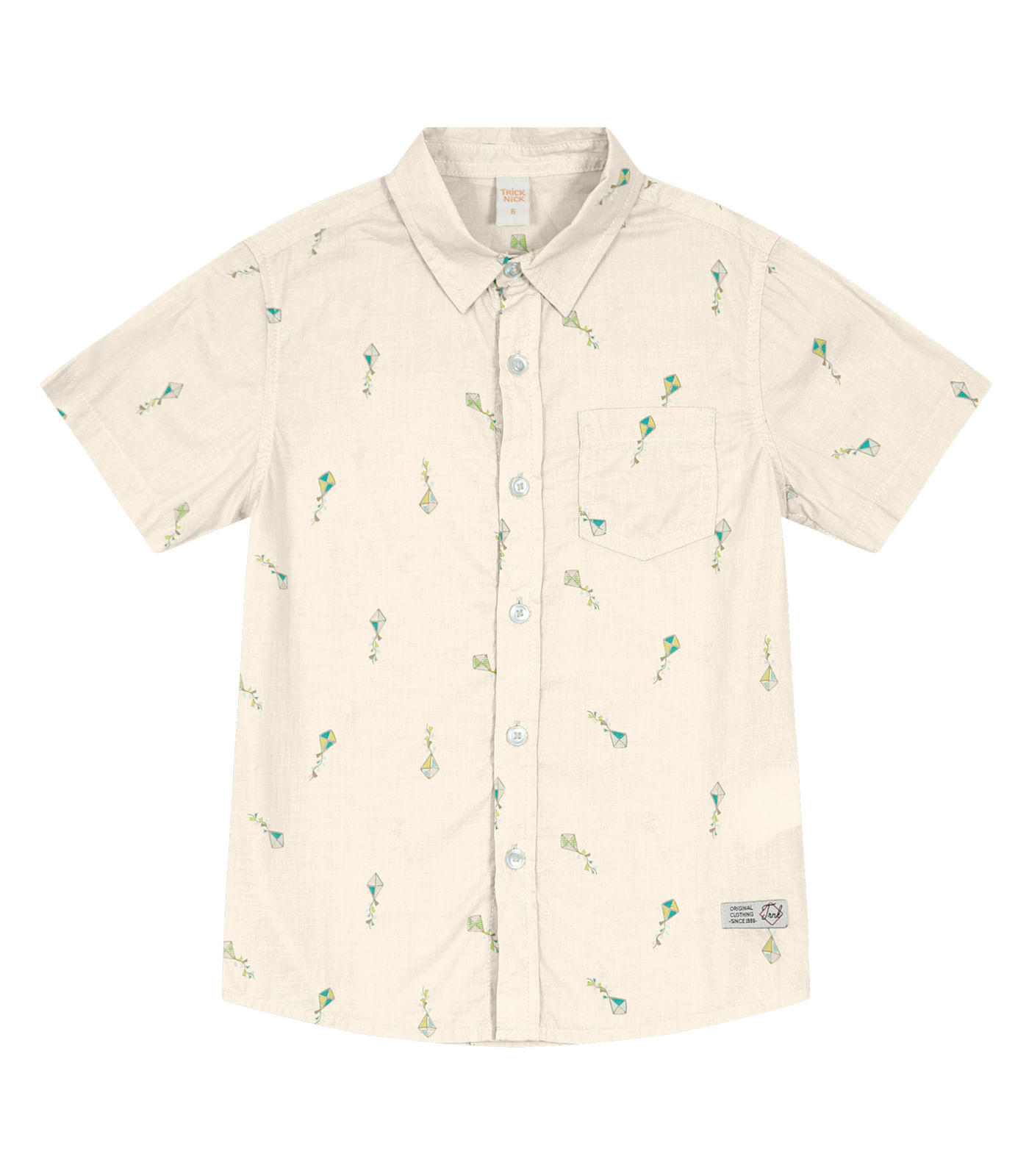 Camisa Infantil Masculina Balões Trick Nick Bege 6