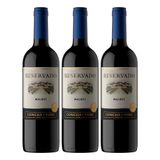 Kit Vinho Chileno Reservado Malbec - 3 Garrafas