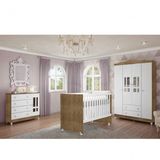 Quarto de Bebê Completo com Guarda Roupa Berço e Cômoda Fraldário Lidi Carolina Baby Amadeirado Rústico