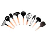 Conjunto Utensílios Lyor Charmy Silicone 9 Peças Preto