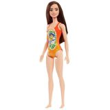 Barbie Roupa De Banho Laranja Com Flores - Mattel