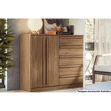 Cômoda De Quarto Málaga Gold 2 Portas E 5 Gavetas Jatoba - Santos Andirá