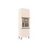 Paneleiro De Cozinha Connect Torre Quente C/1 Forno E 4 Portas 71x220cm Off White - Henn