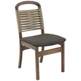 Cadeira Decorativa Vinil Corda Nautica Nude Pes Madeira Pinhao Nacc