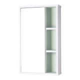 Espelho Milano Para Banheiro Com Armário Branco E Verde Menta - 69 X 42cm