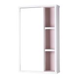 Espelho Milano Para Banheiro Com Armário Branco E Rosa Claro - 69 X 42cm