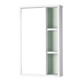 Espelho Milano Para Banheiro Com Armário Branco E Verde Menta - 69 X 42cm