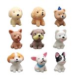 9 Peças De Estatuetas De Cães Mini Bonecos De Cachorros Me
