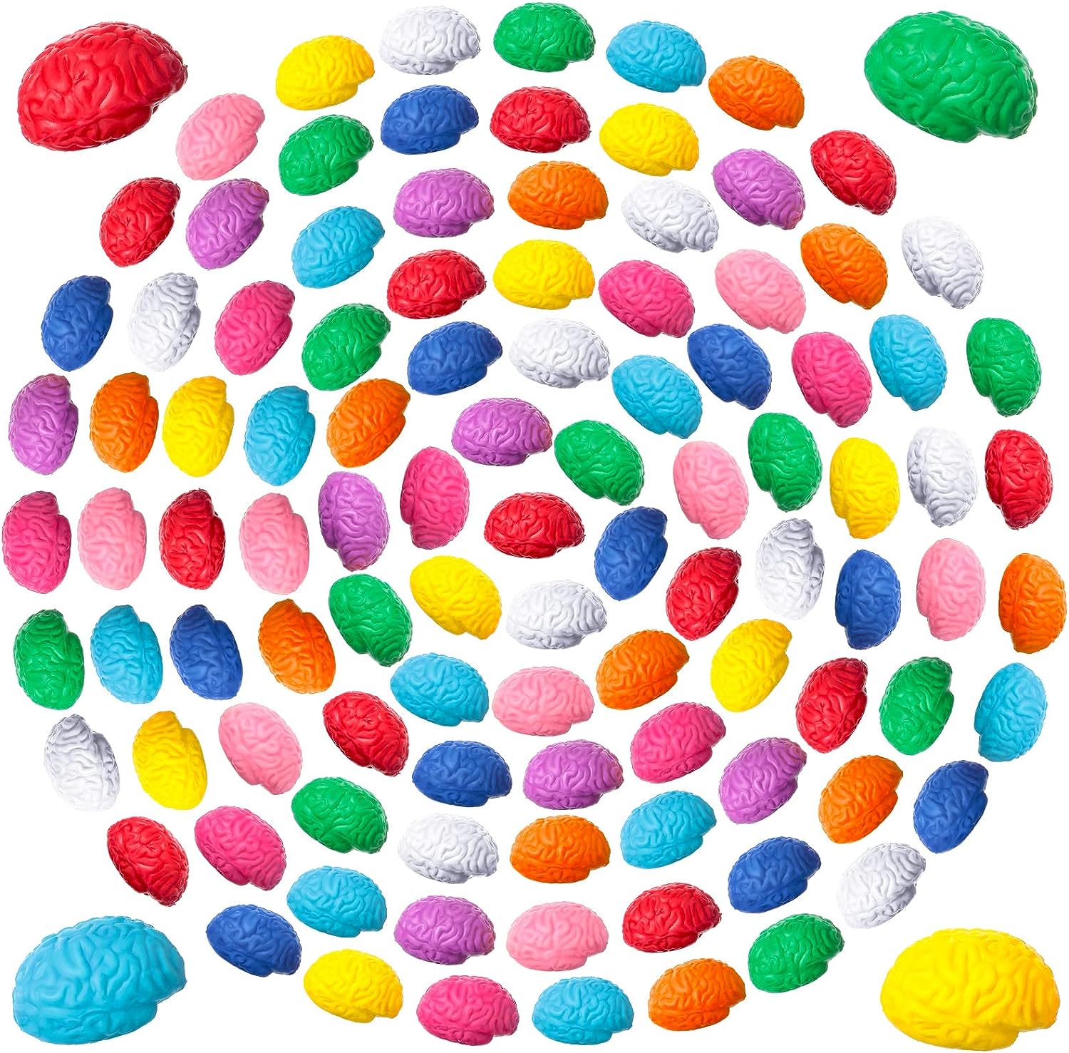 60 Peças Mini Brain Stress Ball Halloween Brain Toy Pu Mão