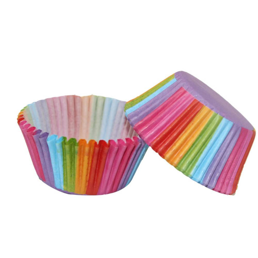 100pcs Pvc Rainbow Cake Cups, Papel Balde De Bolo De Muffin Assado