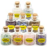 9 Mini Crystals Gemstone Garrafas, Healing Crystal Tumbled Stones Collection Kit Natural Quartz Quartz Cascalho Wishing Bottle, Home Craft B