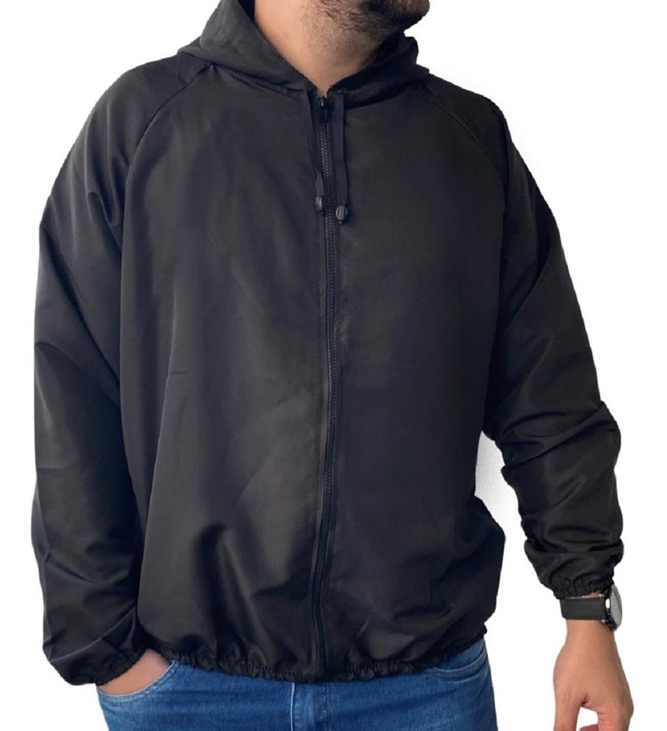 Jaqueta Corta Vento Plus Size Liso Sem Estampa Ultraleve