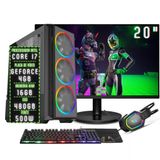 Pc Gamer Completo 3green Play Intel Core I7 16gb Ram Placa De Vídeo Geforce 4gb Ssd 480gb Monitor 20&quot; 75hz Fonte 500w 3gp-064