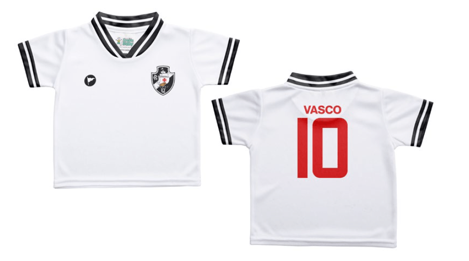 Camiseta Bebê Vasco Branca Oficial - Torcida Baby