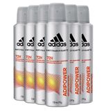 Kit 6 Desodorantes Aerosol Adidas Adipower Masculino 150ml