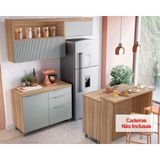 Cozinha Modulada Completa Marquesa Gourmet 5 Peças C5p30 Nature/verde - Nesher