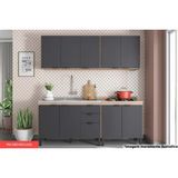 Cozinha Modulada Completa Firenze 4 Peças (2 Aéreos+2 Balcões) Cp08 Avena/grafito - Demóbile