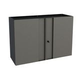 Armário Aéreo Lavanderia Multibox Aço 2 Portas C/ Chave 80cm Preto/cinza - Telasul